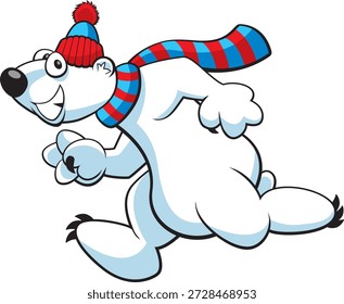 Vector illustration of a polar bear taking part in a charity plunge!