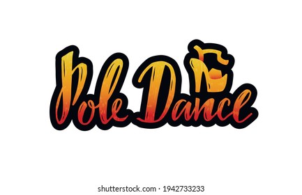 Ilustración vectorial de las letras de baile de los palos para banner, afiche, tarjeta de visita, publicidad de club de baile, diseño de carteles. Texto manuscrito creativo para Internet o impresión
