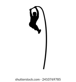 Vector Illustration of Pole Vault Silhouette