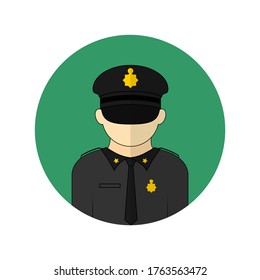 vector illustration of the police avatar icon. Perfect template for security design.