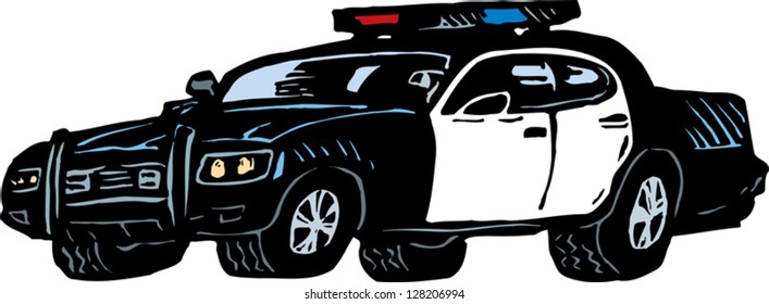 Vector illustration of police car