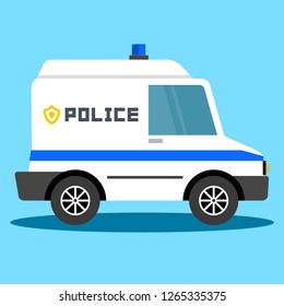 Vector illustration police car. Police auto emergency. Police vehicle evacuation. - Vector