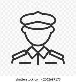 Vector illustration of police icon in dark color and transparent background(png).