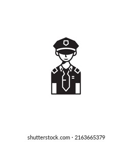 Vector illustration of a police, icon design in solid style.