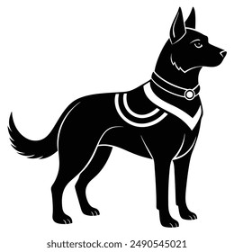 "Vector Illustration of Police K9 Dog: Artwork for Law Enforcement Designs"