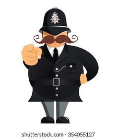 Vector illustration - Police officer pointing at you. 