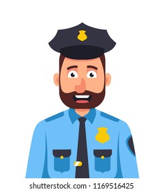 vector illustration of a police officer in uniform