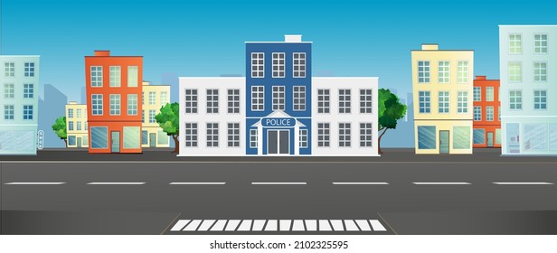 A vector illustration of Police Station