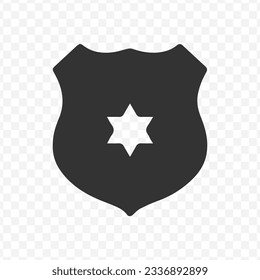 Vector illustration of police symbol icon in dark color and transparent background(PNG).