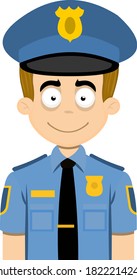 Vector illustration of a policeman emoticon
