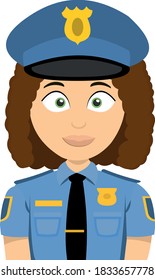 vector illustration of a policewoman emoticon