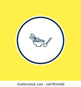 Vector illustration of polish chlodnik icon line. Beautiful culinary element also can be used as traditional meal icon element.