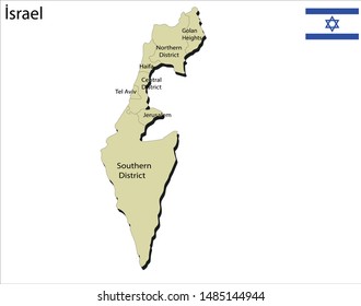 Vector illustration of political map of Israel
