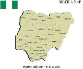 Vector Illustration Political Map Nigeria Stock Vector (Royalty Free ...