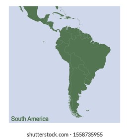 vector illustration with Political Map of South America