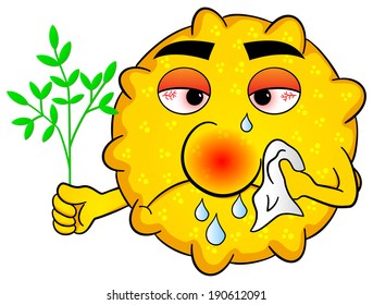 vector illustration of a pollen with hay fever