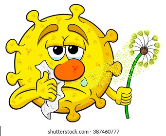 vector illustration of a pollen with hay fever