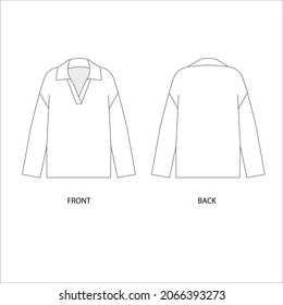 Vector illustration of polo jumper. Sweater with collar template for design.