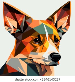 vector illustration of polygon dog