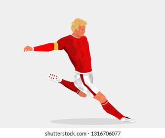 vector illustration polygon football player  for background.