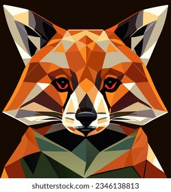 vector illustration of polygon fox