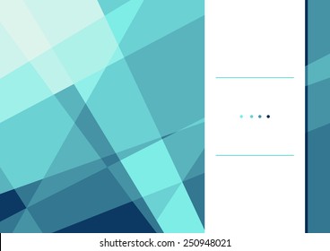Vector illustration of polygonal flyer design template. Stylish blue crystal. Can be used as flyer, cover, business cards, envelope, and brochure background.