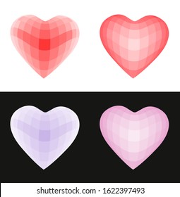 vector illustration of polygonal hearts as design elements