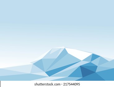 Vector illustration of polygonal iceberg.