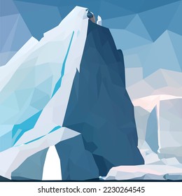 Ilustración vectorial del iceberg poligonal.