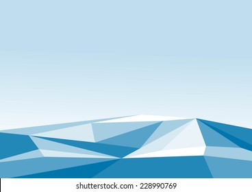 Vector illustration of polygonal iceberg.
