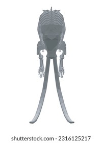 Vector Illustration of polygonal Mammoth Skeleton on Isolated White Background. Vector prehistoric polygonal skeleton of mammoth on white background isolated illustration. 3D..