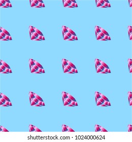 Vector illustration. Polygonal red crystals on a blue background.