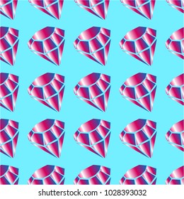 Vector illustration. Polygonal red crystals on a blue background.