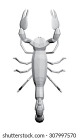 Vector illustration polygonal scorpion. Isolated. 3D. EPS 8.