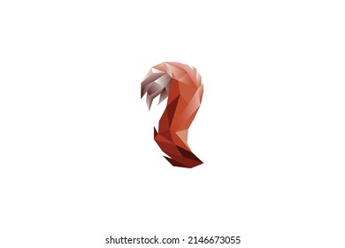 vector illustration of polygonal squirrel tail logo
