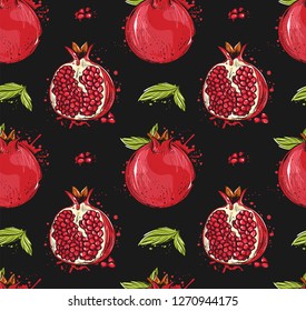 Vector illustration, pomegranate