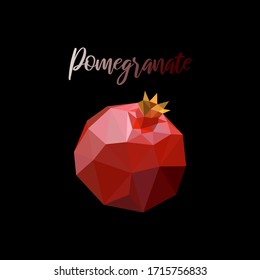  Vektorillustration.Granatapfel. Triangle-Stil. Polygonal.