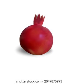 Vector illustration of a pomegranates on a white isolated background. Juicy ripe fruit for packaging design, menu, web design.