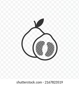 Vector illustration of Pomelo icon in dark color and transparent background(PNG).