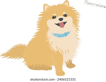 Vector illustration of Pomeranian orange