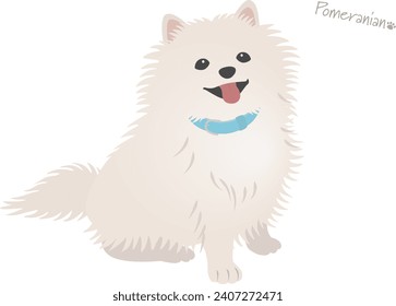 Vector illustration of pomeranian white