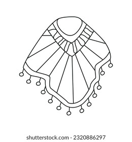 ilustración vectorial de poncho en estilo doodle