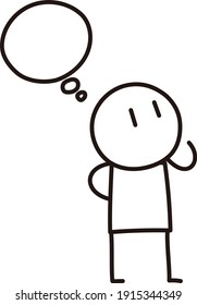 Vector illustration of a pondering person No gender