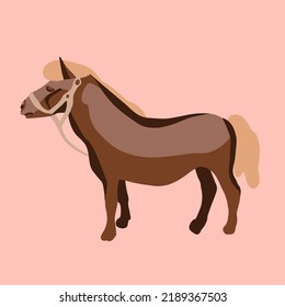 A vector illustration of a pony animal.