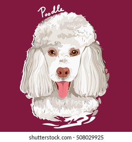 A vector illustration of Poodle Painting Poster