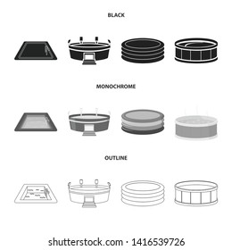 Vector illustration of pool and clipart symbol. Set of pool and sport stock symbol for web.