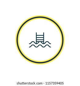 Vector illustration of pool icon line. Beautiful season element also can be used as swimming icon element.