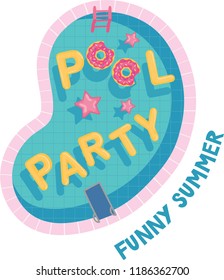 vector illustration of pool party