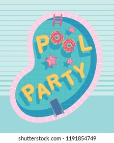 Vector Illustration Of Pool Party