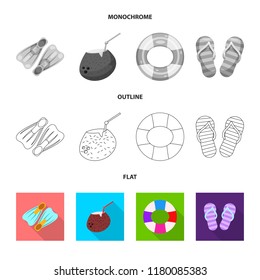 Vector illustration of pool and swimming icon. Collection of pool and activity stock vector illustration.